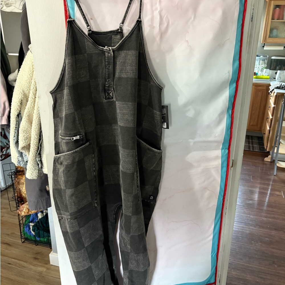 RAGS women’s tank romper checkered